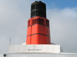 QE2 Funnel from Sun Deck