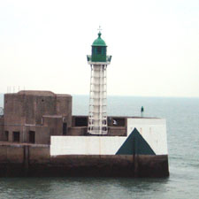 Light  on the quay at the entrance to Le Havre's Port