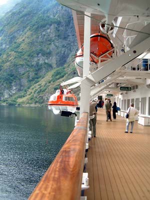 Raising the Tender - Lounge Deck [5] - Starboard Prom