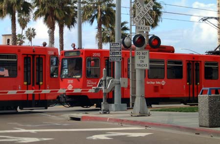 San Diego - Train on Broadway
