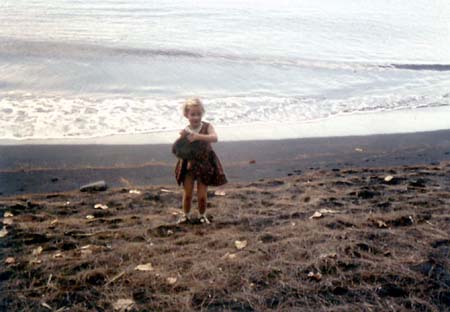 Pam on the Beach with a Coconut